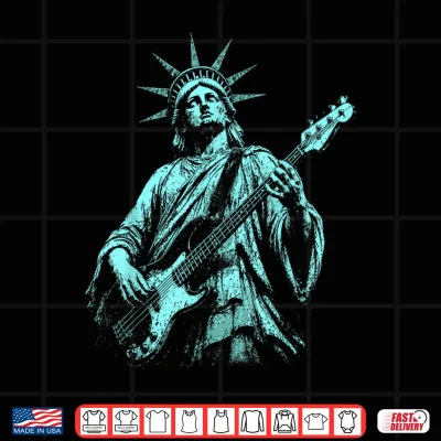 Design 4th of July Statue of Liberty Bass 1776 2026 Shirt