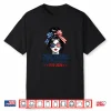 250 American Years 1776 2026 Messy Bun Hair Women Us Flag Shirt