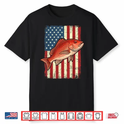 Red Snapper Us Flag Shirt