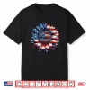 Sunflower American Flag 4Th Of July Women Men Merica Usa Shirt