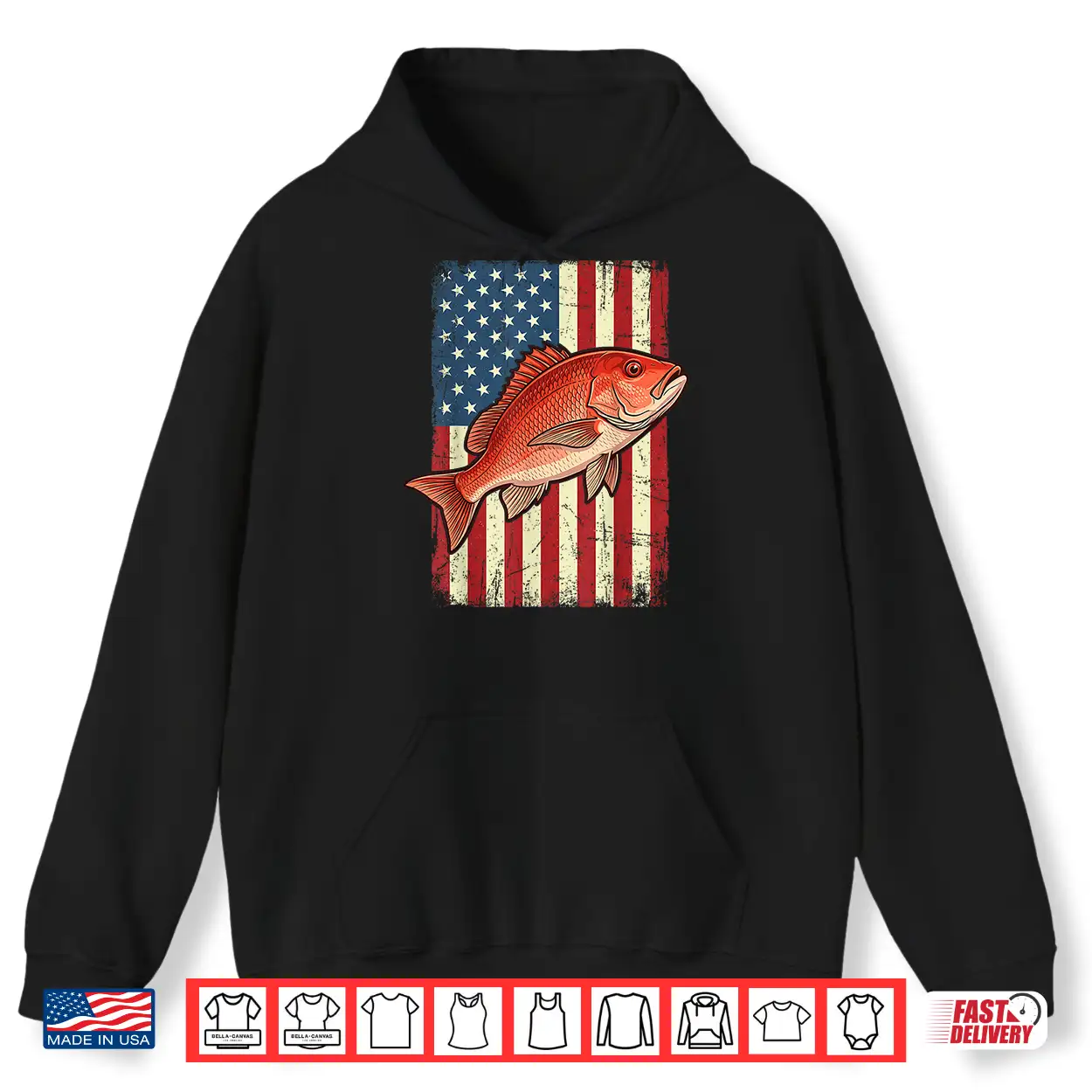 Red Snapper Us Flag Shirt Red Snapper Us Flag Shirt