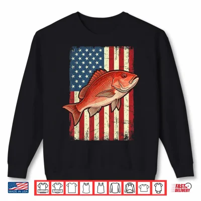 Red Snapper Us Flag Shirt 2 Sweatshirt Red Snapper US Flag Shirt