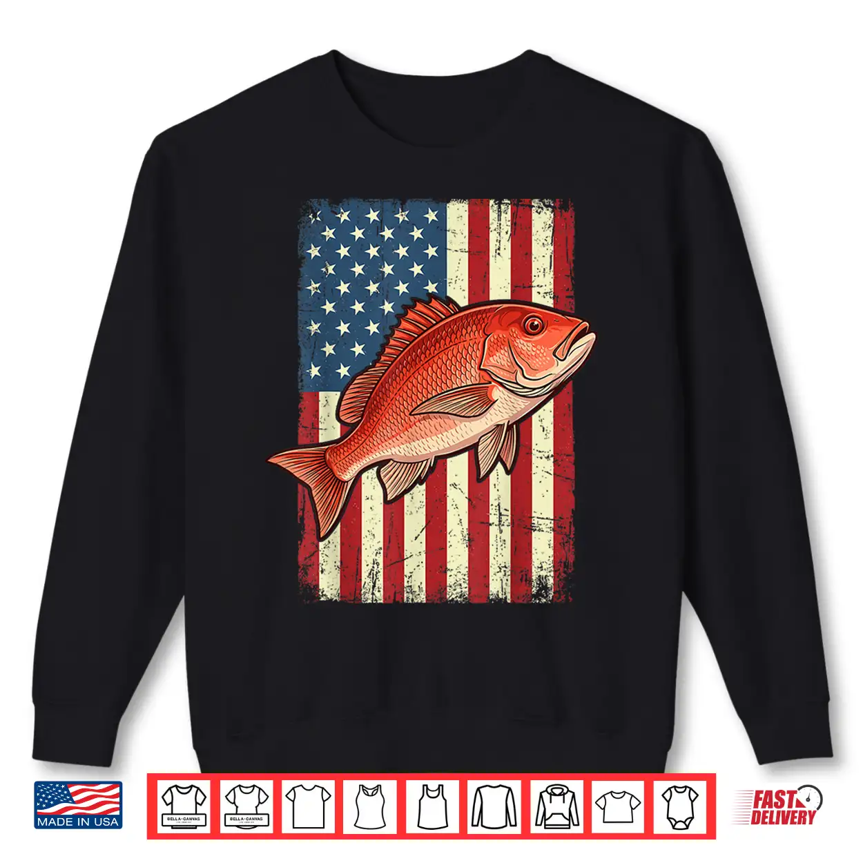 Red Snapper Us Flag Shirt Red Snapper Us Flag Shirt