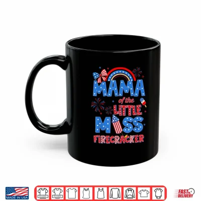 Mug Mama of the Little Miss Firecracker Birthday 4th of July Shirt