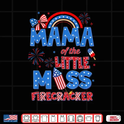 Design Mama of the Little Miss Firecracker Birthday 4th of July Shirt