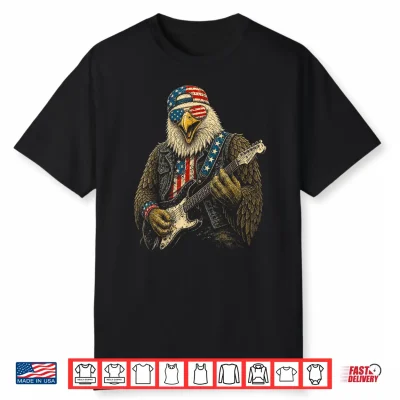 4Th Of July Patriotic Eagle Guitar 1776 2026 Shirt