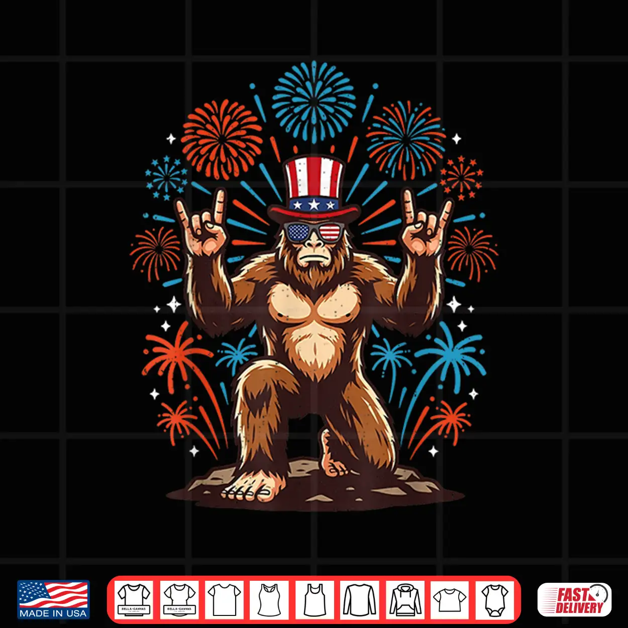 4Th Of July Bigfoot Sasquatch Rock Fireworks Patriotic Men Shirt 4Th Of July Bigfoot Sasquatch Rock Fireworks Patriotic Men Shirt