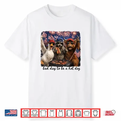 Bad Day To Be A Hot Dog Funny 4Th Of July Bbq Party Shirt