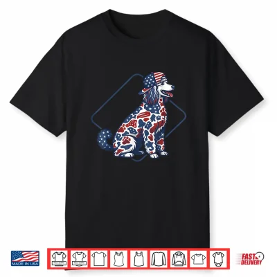 Camo Poodles Patriotic Usa Flag Dog Lover 4Th Of July Shirt