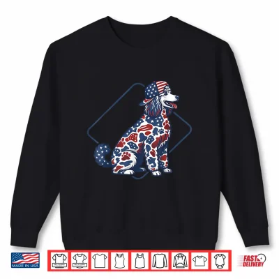 Sweatshirt Camo Poodles Patriotic USA Flag Dog Lover 4th of July Shirt
