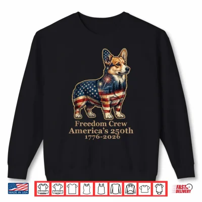 Corgi Dog America'S 250Th Anniversary 1776 2026 Shirt 2 Sweatshirt Corgi Dog Americas 250th Anniversary 1776 2026 Shirt