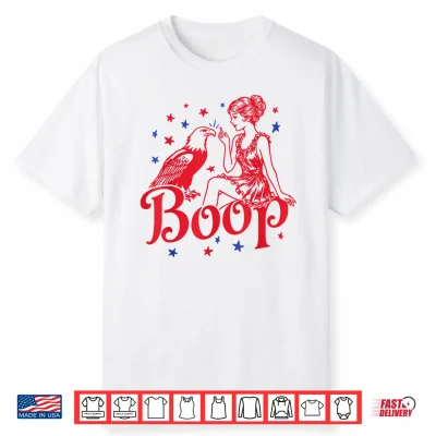 Funny Eagle Boop Retro Patriotic America Girl 4Th Of July Shirt