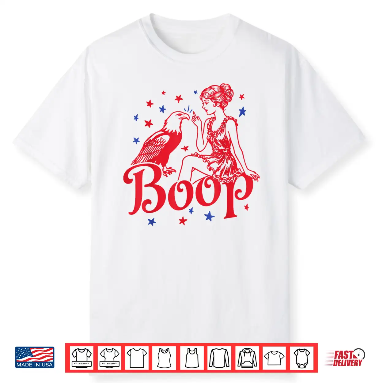 Funny Eagle Boop Retro Patriotic America Girl 4Th Of July Shirt Funny Eagle Boop Retro Patriotic America Girl 4Th Of July Shirt