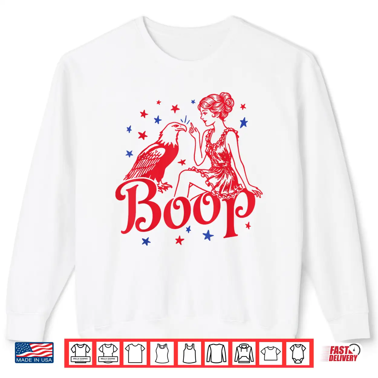 Funny Eagle Boop Retro Patriotic America Girl 4Th Of July Shirt Funny Eagle Boop Retro Patriotic America Girl 4Th Of July Shirt