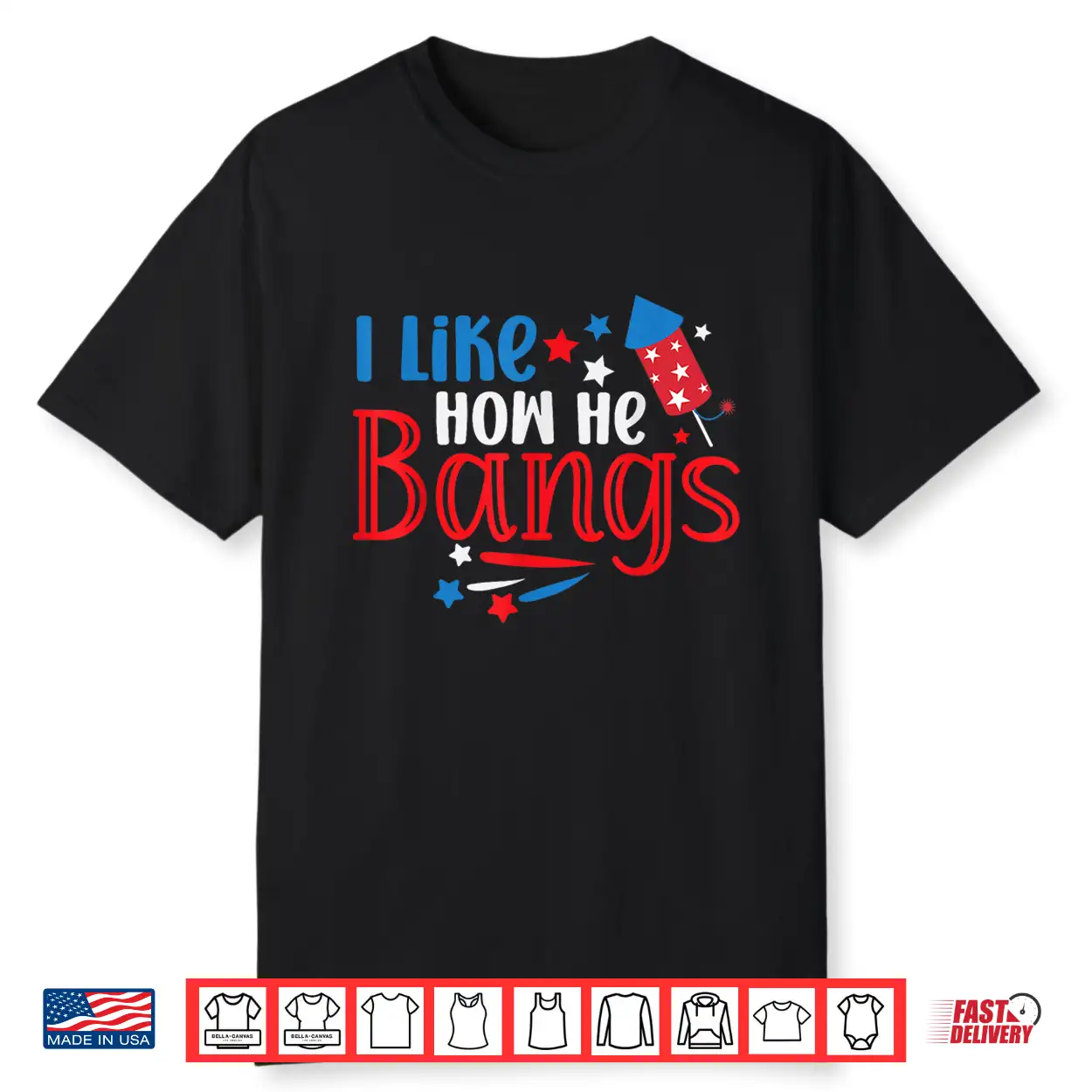 Mens I Like How He Bang Fireworks 4Th Of July Funny Couples Shirt Mens I Like How He Bang Fireworks 4Th Of July Funny Couples Shirt