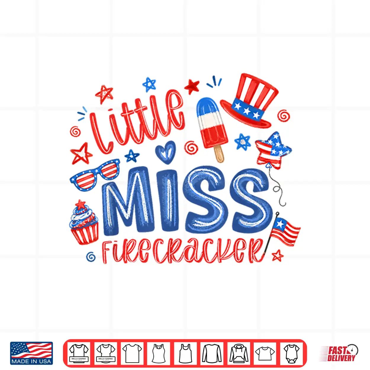 Little Miss Firecracker Funny 4Th Of July Cute Girl Toddler Shirt Little Miss Firecracker Funny 4Th Of July Cute Girl Toddler Shirt
