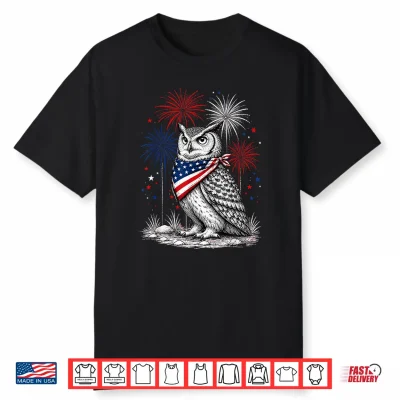 Owl America’S 250Th Patriotic Fireworks Animal Lovers Shirt