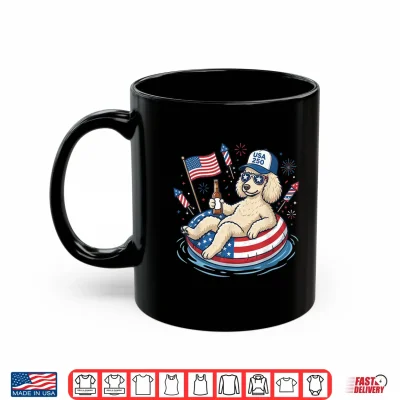 Mug Patriotic Poodle Beer Floatie USA Flag 4th of July Shirt