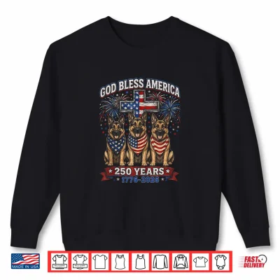 Sweatshirt 250 Years America German Shepherd Patriotic USA 4th of July Shirt