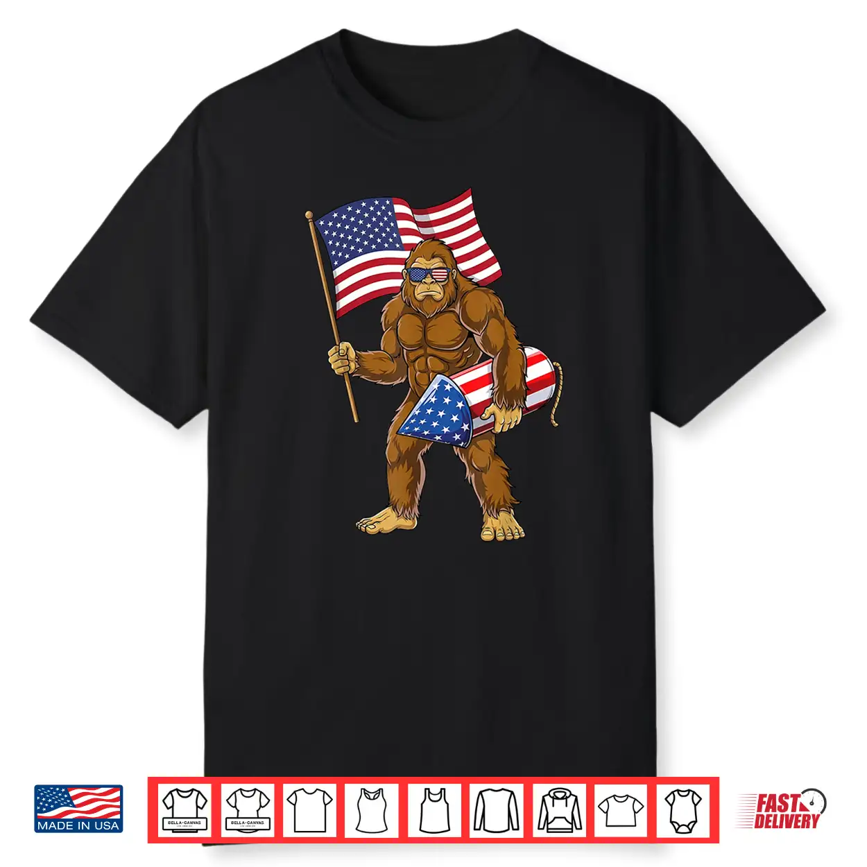 4Th Of July Bigfoot Sasquatch Fireworks America Patriotic Shirt 4Th Of July Bigfoot Sasquatch Fireworks America Patriotic Shirt