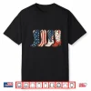 4Th Of July Patriotic Cowboy Boots Western Cowgirl American Shirt