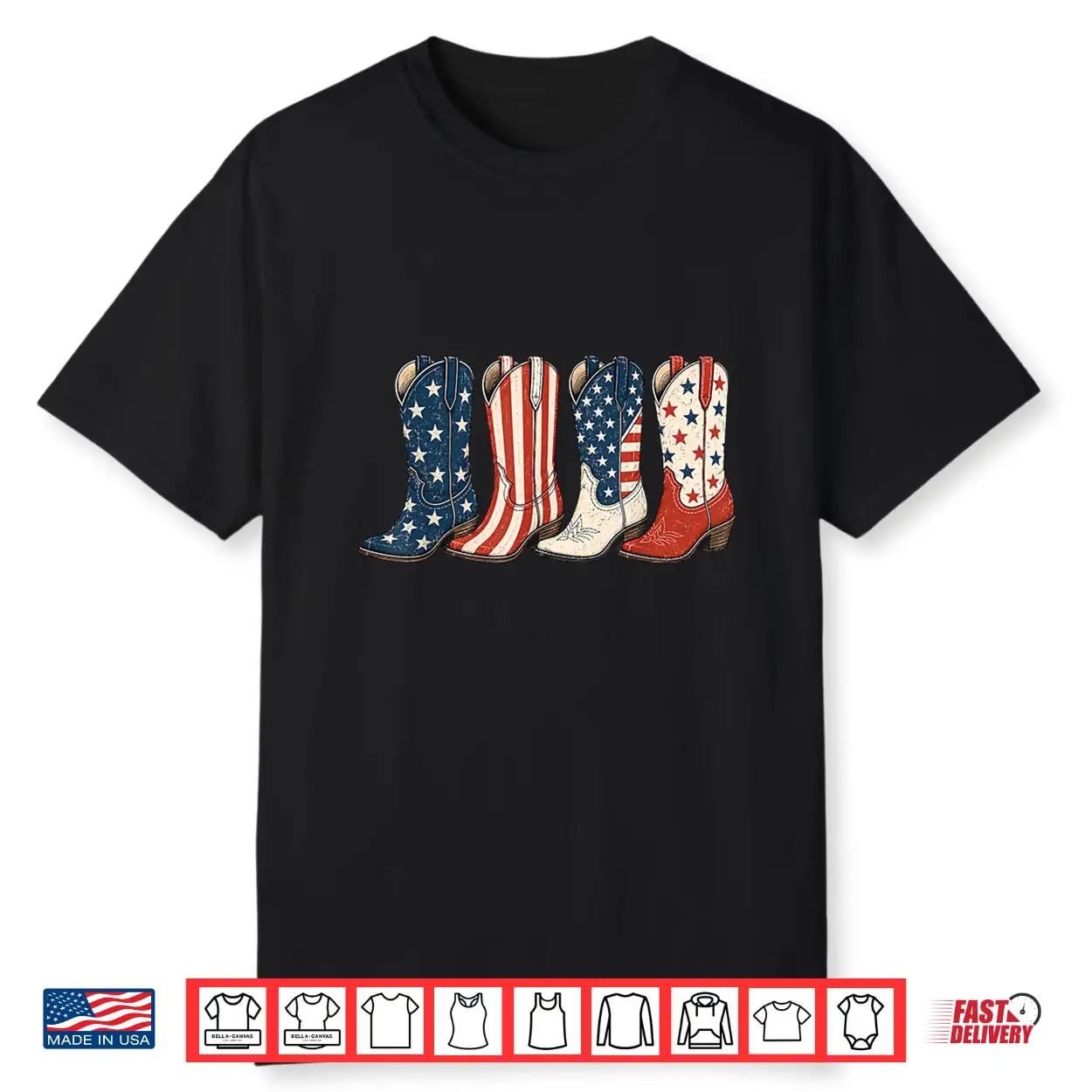 4Th Of July Patriotic Cowboy Boots Western Cowgirl American Shirt 4Th Of July Patriotic Cowboy Boots Western Cowgirl American Shirt