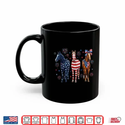 Mug 4th of July Horse Coquette Bow Flag Fireworks Girl Women Shirt