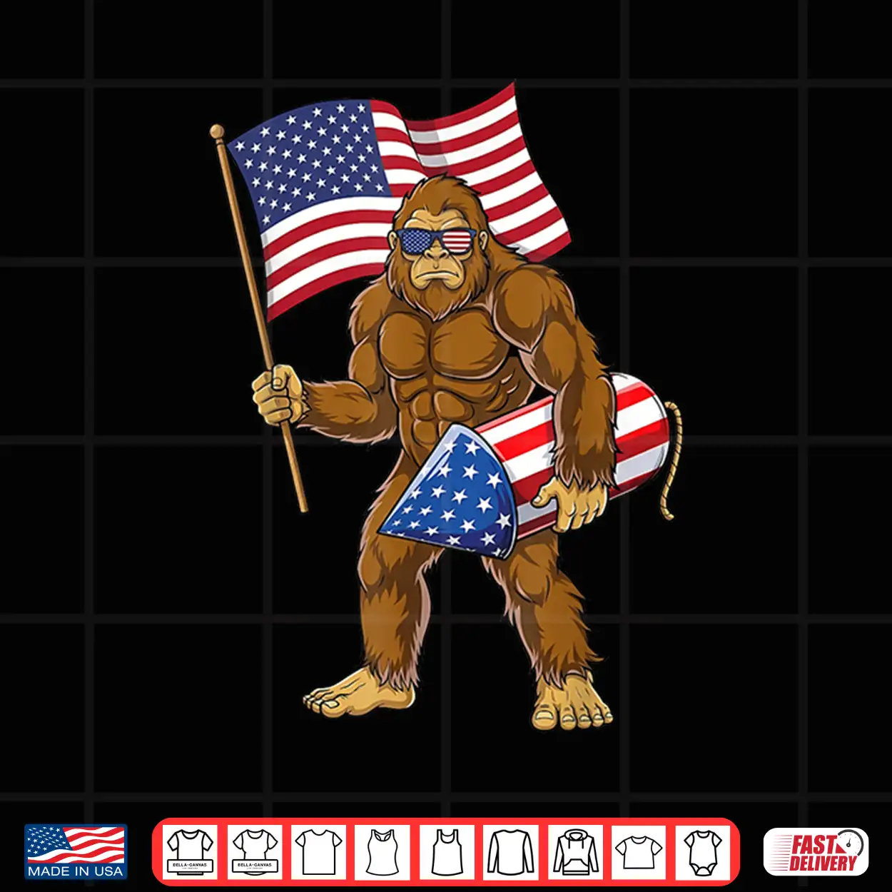 4Th Of July Bigfoot Sasquatch Fireworks America Patriotic Shirt 4Th Of July Bigfoot Sasquatch Fireworks America Patriotic Shirt