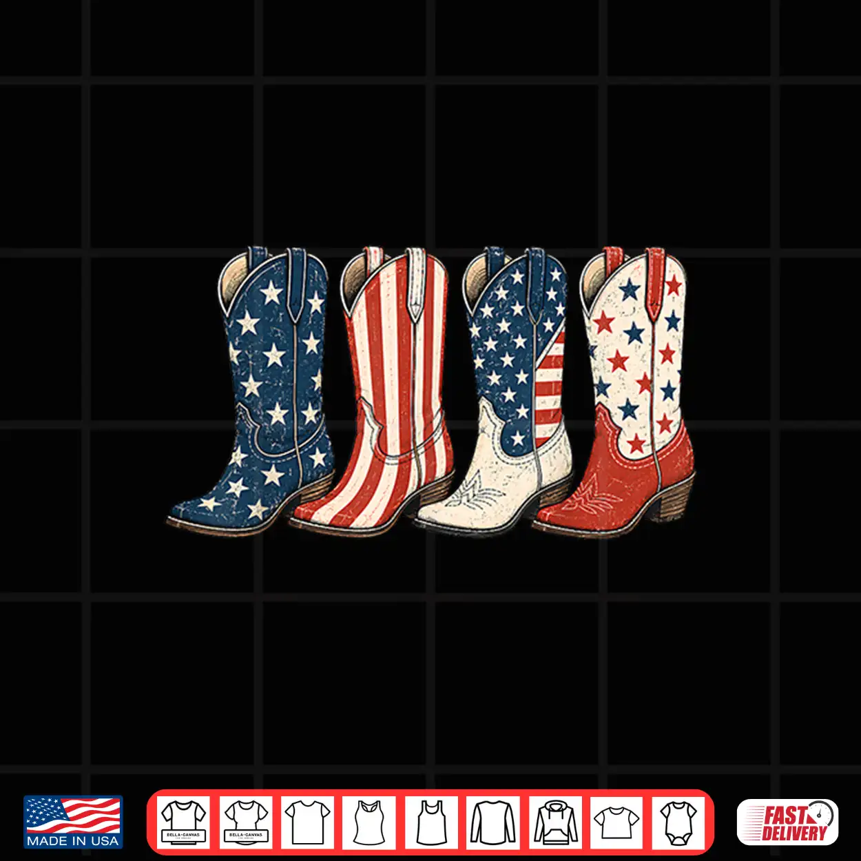 4Th Of July Patriotic Cowboy Boots Western Cowgirl American Shirt 4Th Of July Patriotic Cowboy Boots Western Cowgirl American Shirt