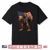 Bigfoot American Flag Sasquatch Usa Patriotic Peace Sign Shirt