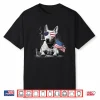 Bull Terrier Dog Dad Patriotic American Flag July Fourth Shirt