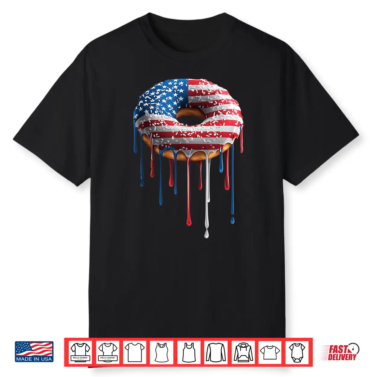 Donut Doughnut Sprinkles American Flag Usa Drip Graffiti Shirt Donut Doughnut Sprinkles American Flag Usa Drip Graffiti Shirt
