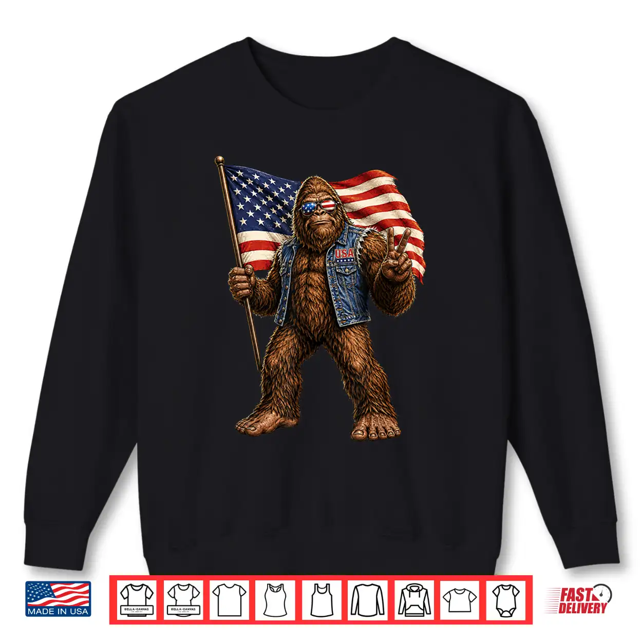Bigfoot American Flag Sasquatch Usa Patriotic Peace Sign Shirt Bigfoot American Flag Sasquatch Usa Patriotic Peace Sign Shirt