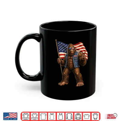 Bigfoot American Flag Sasquatch Usa Patriotic Peace Sign Shirt 3 Mug Bigfoot American Flag Sasquatch USA Patriotic Peace Sign Shirt