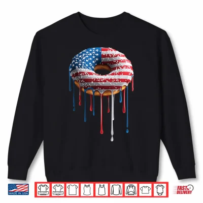 Donut Doughnut Sprinkles American Flag Usa Drip Graffiti Shirt 2 Sweatshirt Donut Doughnut Sprinkles American Flag USA Drip Graffiti Shirt