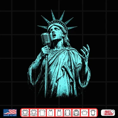 Design 4th of July Statue of Liberty Singer 1776 2026 Shirt