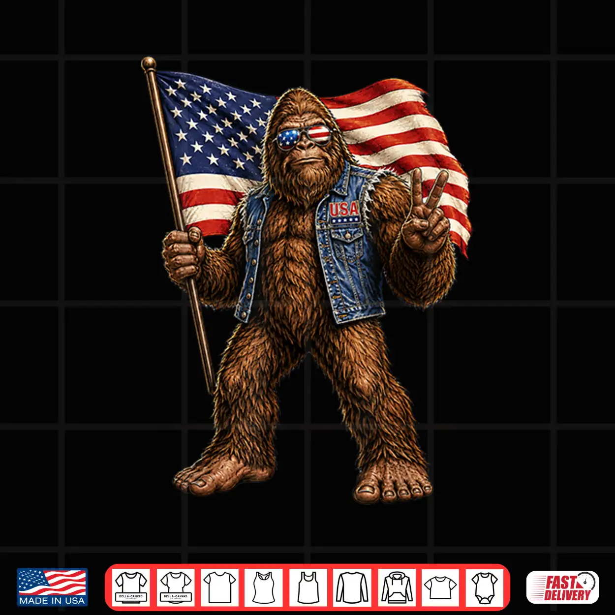 Bigfoot American Flag Sasquatch Usa Patriotic Peace Sign Shirt Bigfoot American Flag Sasquatch Usa Patriotic Peace Sign Shirt