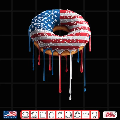 Donut Doughnut Sprinkles American Flag Usa Drip Graffiti Shirt 4 Design Donut Doughnut Sprinkles American Flag USA Drip Graffiti Shirt