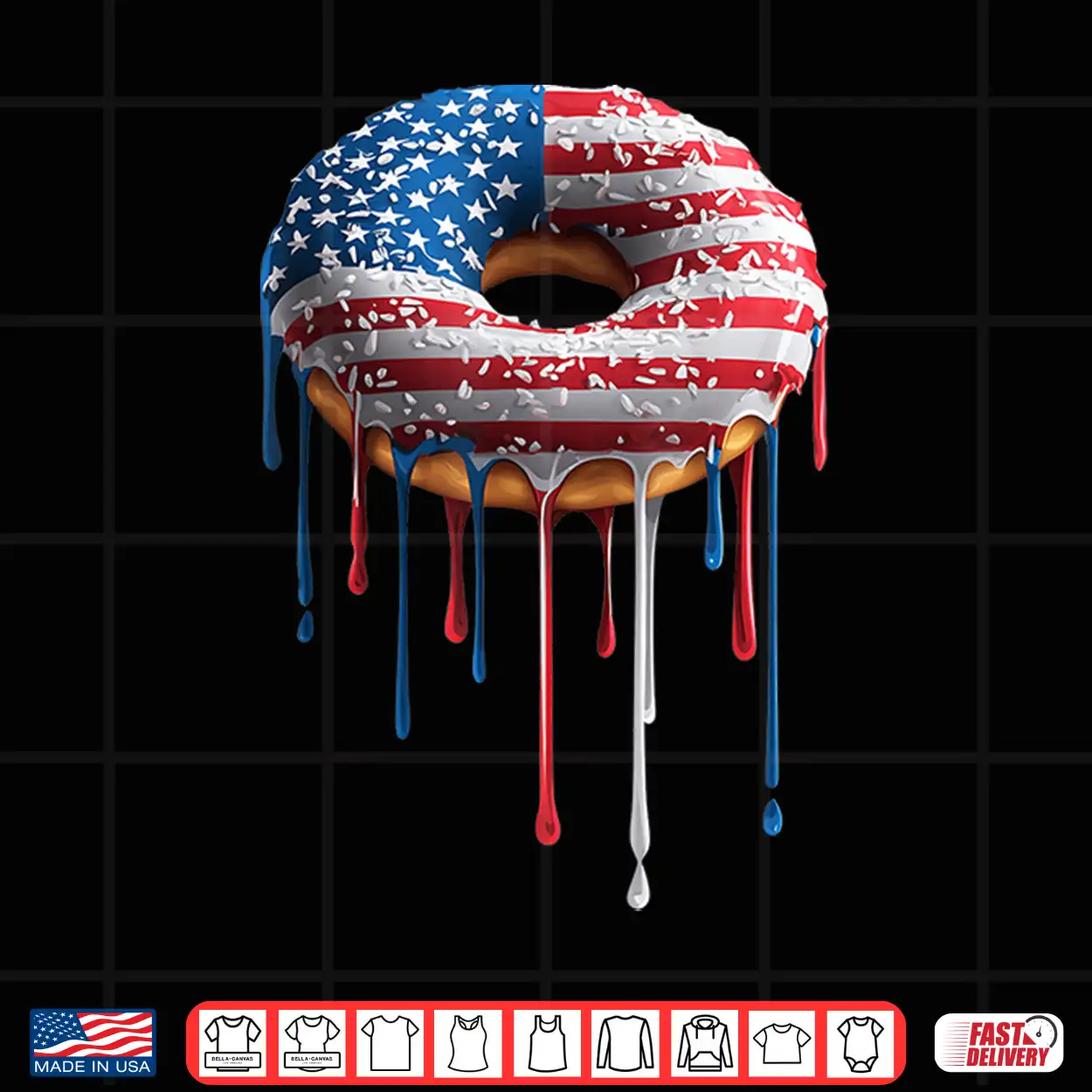 Donut Doughnut Sprinkles American Flag Usa Drip Graffiti Shirt Donut Doughnut Sprinkles American Flag Usa Drip Graffiti Shirt