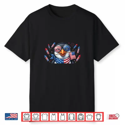 Funny Penguin American Usa Flag Memorial Day 4Th Of July Shirt