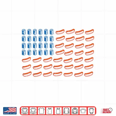Design Hot Dog American Flag Patriotic Funny 4th of July BBQ Shirt