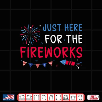 Design Just Here for The Fireworks Patriotic Couples 4th of July Shirt