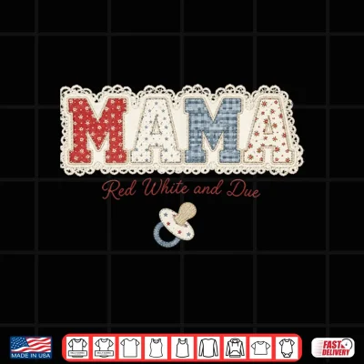 Design Mama Red White and Due Baby Reveal 4th of July Shirt