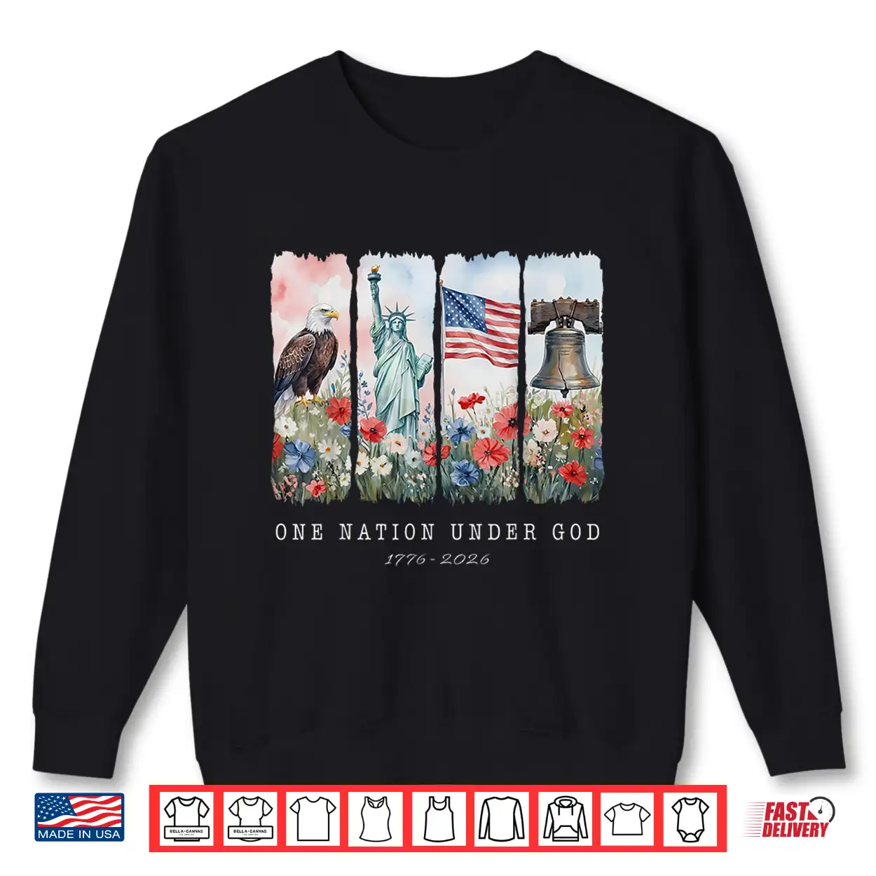 One Nation Under God Christian Wildflower 250Th Women Girls Shirt One Nation Under God Christian Wildflower 250Th Women Girls Shirt