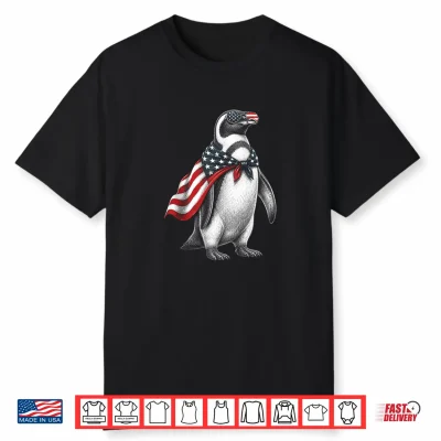 Penguin 4Th Of July Us American Flag Patriotic Shirt