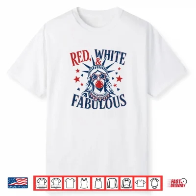 Red White & Fabulous Patriotic Statue Of Liberty Womens Shirt
