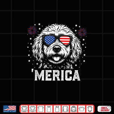 Design Patriotic Goldendoodle Merica 4th of July Dog Lover Shirt