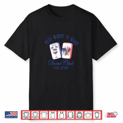 Red White & Mahjong Social Club 2026 Patriotic 4Th Of July Shirt