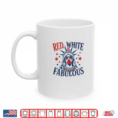 Mug Red White Fabulous Patriotic Statue of Liberty Womens Shirt