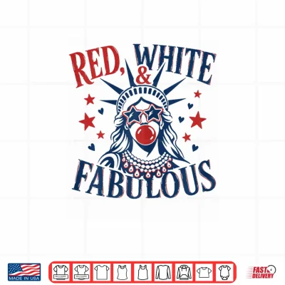 Design Red White Fabulous Patriotic Statue of Liberty Womens Shirt